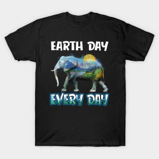 Elephant EarthDay Every Day Natural Art T-Shirt